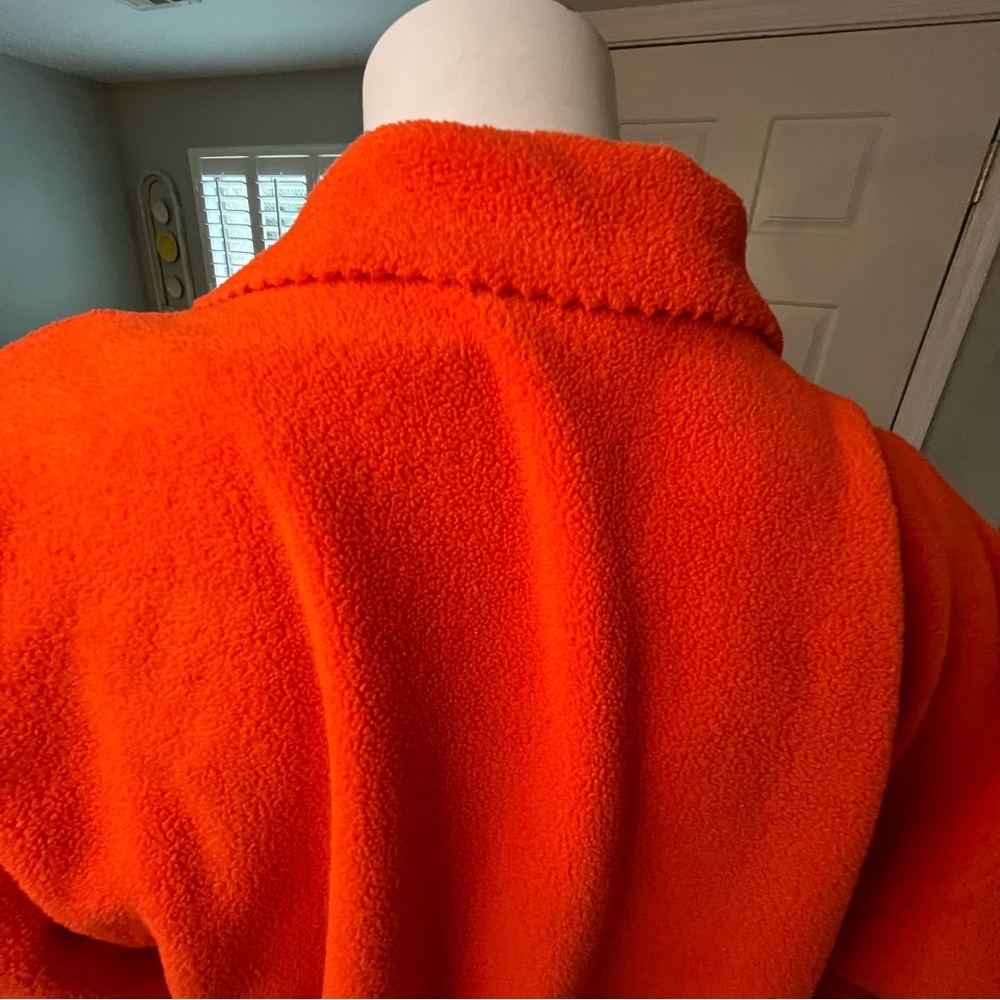 Women’s Shacket Size XL Moda International Red/Orange Fleece Sharktooth Buttons - Picture 10 of 15